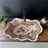 Beige Onyx Vessel Sink – One-of-a-Kind, Hand-Carved