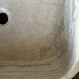 Rustic Rectangular Travertine Sink | Wabi Sabi | Handmade