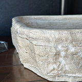 Rustic Rectangular Travertine Sink | Wabi Sabi | Handmade