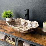 Beige Onyx Vessel Sink – One-of-a-Kind, Hand-Carved