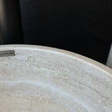 Classic Travertine Round Vessel Sink – Hand-Carved, 15 in
