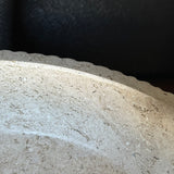 Travertine Vessel Sink | Handmade Round Fluted Natural Stone Bathroom Sink