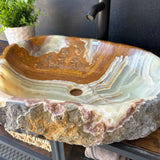 Large Rustic Green Onyx Sink