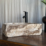 Rustic Chocolate Onyx Stone Sink | Handmade & Natural | Luxury