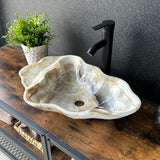 Large Beige Onyx Vessel Sink – One-of-a-Kind, Hand-Carved