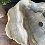 Large Beige Onyx Vessel Sink – One-of-a-Kind, Hand-Carved