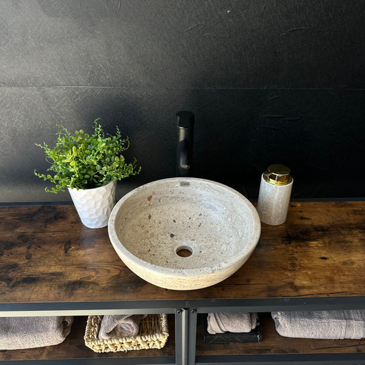Round Travertine Sink