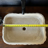 Rustic Rectangular Travertine Sink | Wabi Sabi | Handmade