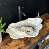 Large Beige Onyx Vessel Sink – One-of-a-Kind, Hand-Carved