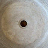 Classic Travertine Round Vessel Sink – Hand-Carved, 15 in