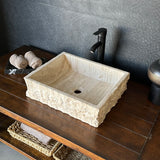 Rustic Rectangular Travertine Sink | Wabi Sabi | Handmade