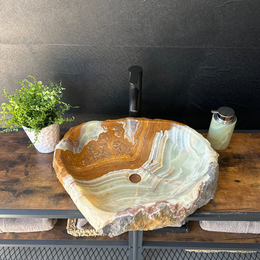 Large Rustic Green Onyx Sink