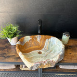 Large Rustic Green Onyx Sink