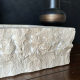 Rustic Rectangular Travertine Sink | Wabi Sabi | Handmade