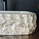 Rustic Rectangular Travertine Sink | Wabi Sabi | Handmade