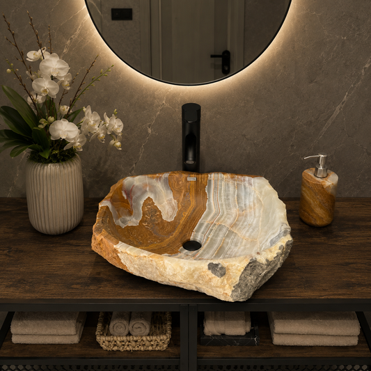Large Rustic Green Onyx Sink