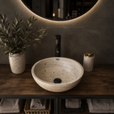 Round Travertine Sink