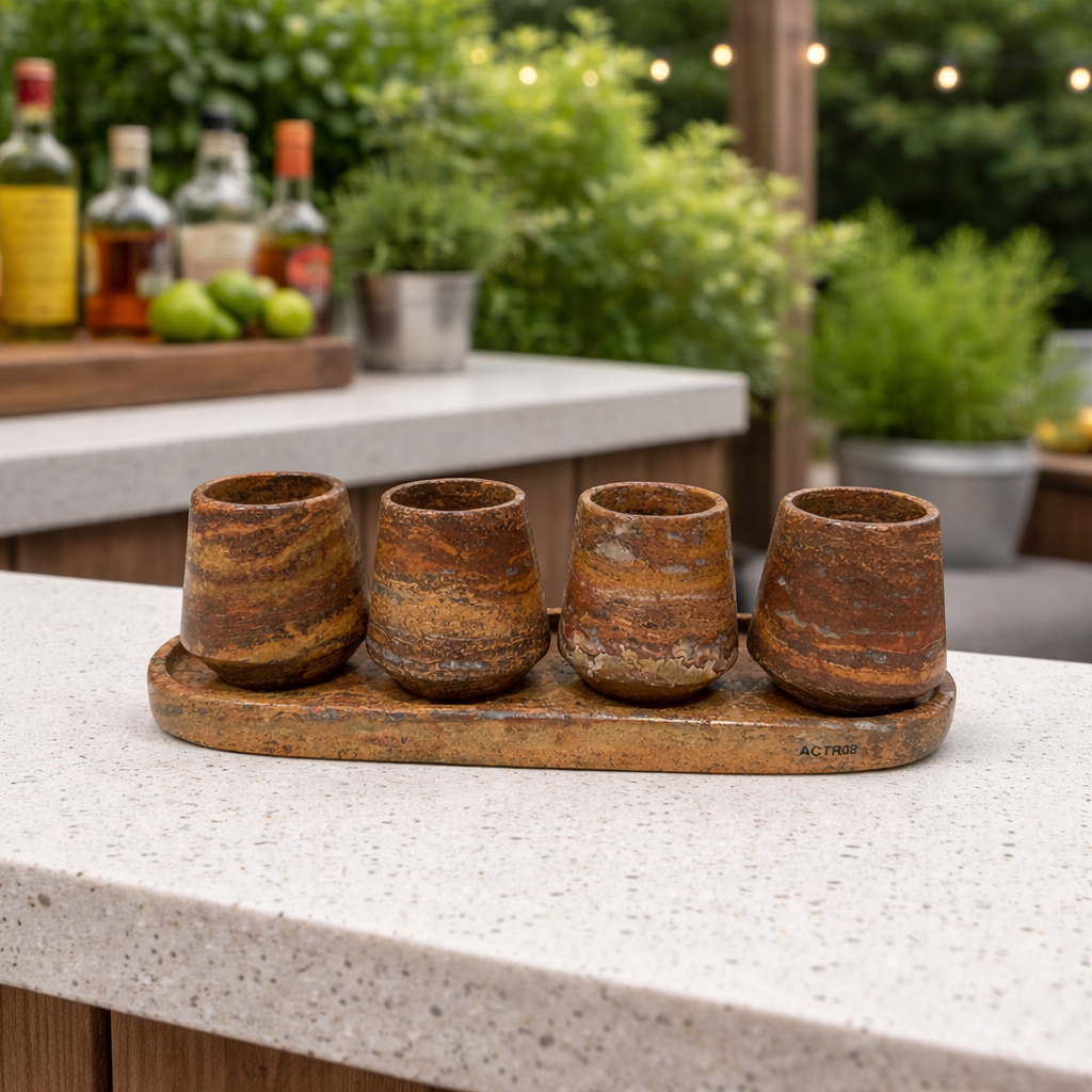 Marble Shot Glasses with Tray – Zapstone