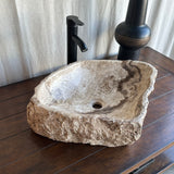 Rustic Chocolate Onyx Stone Sink | Handmade & Natural | Luxury