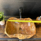 Red Travertine Rustic Sink