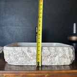 Rustic Rectangular Travertine Sink | Wabi Sabi | Handmade