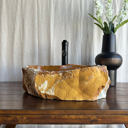 Rustic Green Onyx Stone Sink | Handmade & Natural | Luxury