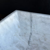 Lavabo Vessel de Mármol Blanco – Lavabo de Baño de Piedra Natural Cuadrado Hecho a Mano, Palangana de Tocador Moderna de Lujo