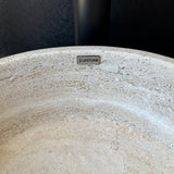 Classic Travertine Round Vessel Sink – Hand-Carved, 15 in