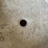 Travertine Vessel Sink | Handmade Round Fluted Natural Stone Bathroom Sink
