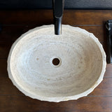 Lavabo Ovalado de Travertino Rústico | Wabi Sabi | Hecho a Mano