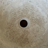 Round Handcrafted Travertine Vessel Sink – Natural Stone Bathroom Basin, Luxury Rustic Modern Vanity Sink