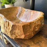 Red Travertine Rustic Sink