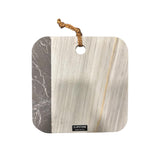 Handmade Black & White Marble Cutting Board | 10 x 10 in Natural Stone Serving Board | Matte Marble Charcuterie Board