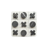 Juego de Gato (Tic Tac Toe) de Mármol | Juego de Mesa de Piedra Blanca y Negra | Decoración Moderna | Regalo de Lujo Hecho a Mano