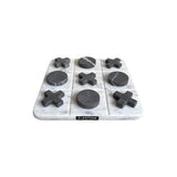 Juego de Gato (Tic Tac Toe) de Mármol | Juego de Mesa de Piedra Blanca y Negra | Decoración Moderna | Regalo de Lujo Hecho a Mano