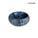 Round Marble Vessel Sink – Gray Natural Stone Bathroom Sink, Modern Handcrafted Marble Basin