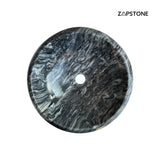 Round Marble Vessel Sink – Gray Natural Stone Bathroom Sink, Modern Handcrafted Marble Basin