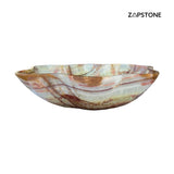 Lavabo de Piedra de Ónix Verde | Lavabo Vessel de Piedra Natural | Palangana de Ónix Irregular Moderna Hecha a Mano | Lavabo Tipo Cuenco de Lujo para Tocador