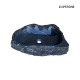 Rustic Marble Bathroom Sink | Luxury Vessel Sink | Unique Hand Carved Black Marble Basin – Natural Stone