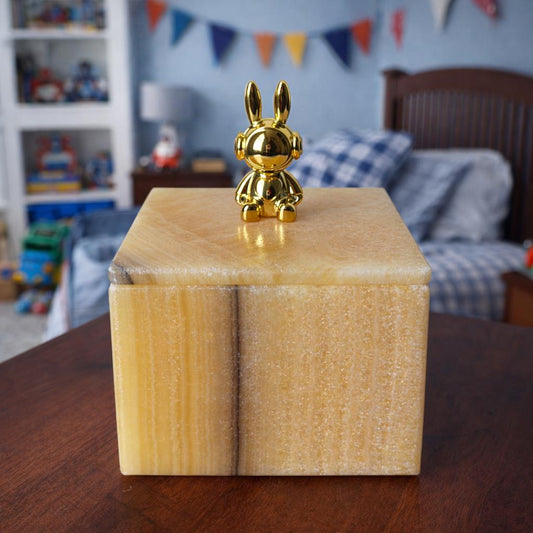 Caja de Joyería de Ónix Amarillo | Caja de Piedra Hecha a Mano | Almacenamiento de Lujo para Recuerdos, Regalo