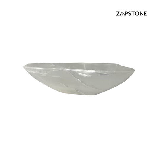 Tazón Pequeño de Ónix Translúcido | Catchall Decorativo Hecho a Mano para Llaves, Joyas, Monedas | Decoración de Piedra Natural