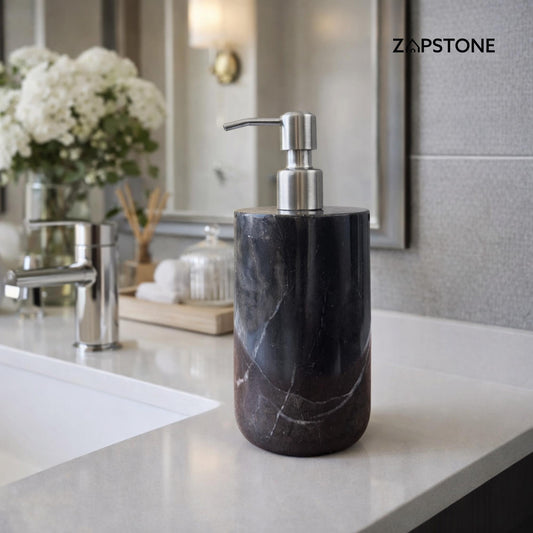 Dispensador de Jabón de Mármol – Bomba de Baño de Piedra Natural, Accesorio de Lujo Moderno, Decoración Minimalista