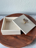 Beige Marble Jewelry Box with Gold Handle, Luxury Marble Storage Box, Minimalist Stone Keepsake Box, Elegant Vanity Decor Gift