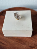 Beige Marble Jewelry Box with Gold Handle, Luxury Marble Storage Box, Minimalist Stone Keepsake Box, Elegant Vanity Decor Gift
