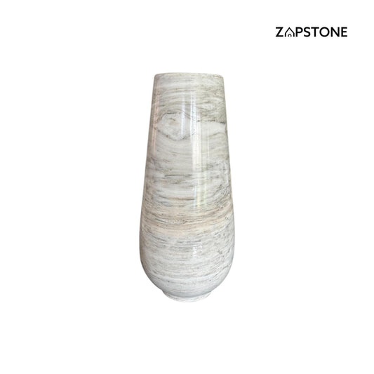 Florero de Mármol Blanco, Florero de Piedra Hecho a Mano, Decoración de Lujo, Acento Moderno, Pieza Central de Mármol Natural, Regalo Elegante
