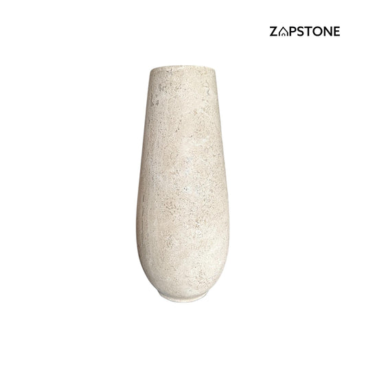 Florero de Travertino, Florero de Piedra Hecho a Mano, Decoración de Lujo, Acento Moderno, Pieza Central de Piedra Natural, Regalo Elegante