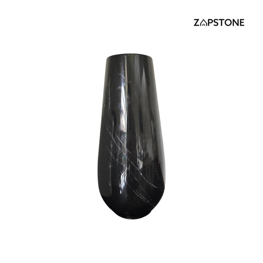 Florero de Mármol Negro, Florero de Piedra Hecho a Mano, Decoración de Lujo, Acento Moderno, Pieza Central de Mármol Natural, Regalo Elegante
