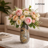 Florero de Ónix Verde, Florero de Piedra Hecho a Mano, Decoración de Lujo, Acento Moderno, Pieza Central de Ónix Natural, Regalo Elegante (Pieza II)