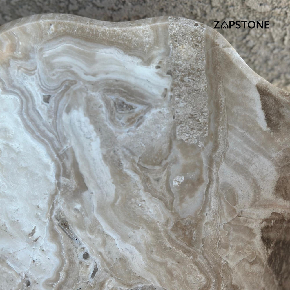 Beige Onyx Sink | Natural Stone Sink | Bathroom Vessel Sink | Handmade Vanity Sink | Earthy Toned Luxury Basin | Bowl Sink | Wabi Sabi