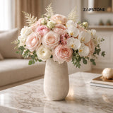 Florero de Travertino, Florero de Piedra Hecho a Mano, Decoración de Lujo, Acento Moderno, Pieza Central de Piedra Natural, Regalo Elegante